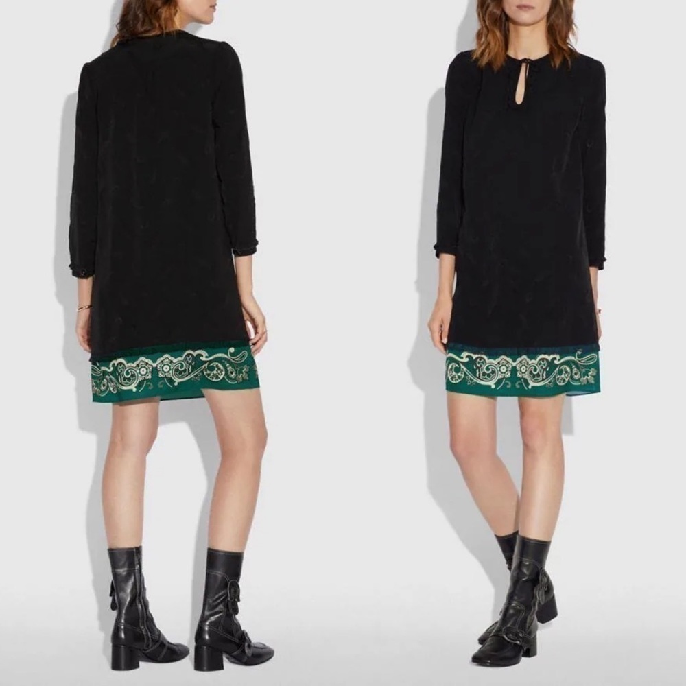 Coach 1941 Feather Jacquard Print Dress, over size, loose fit, size 0 - Picture 1 of 16